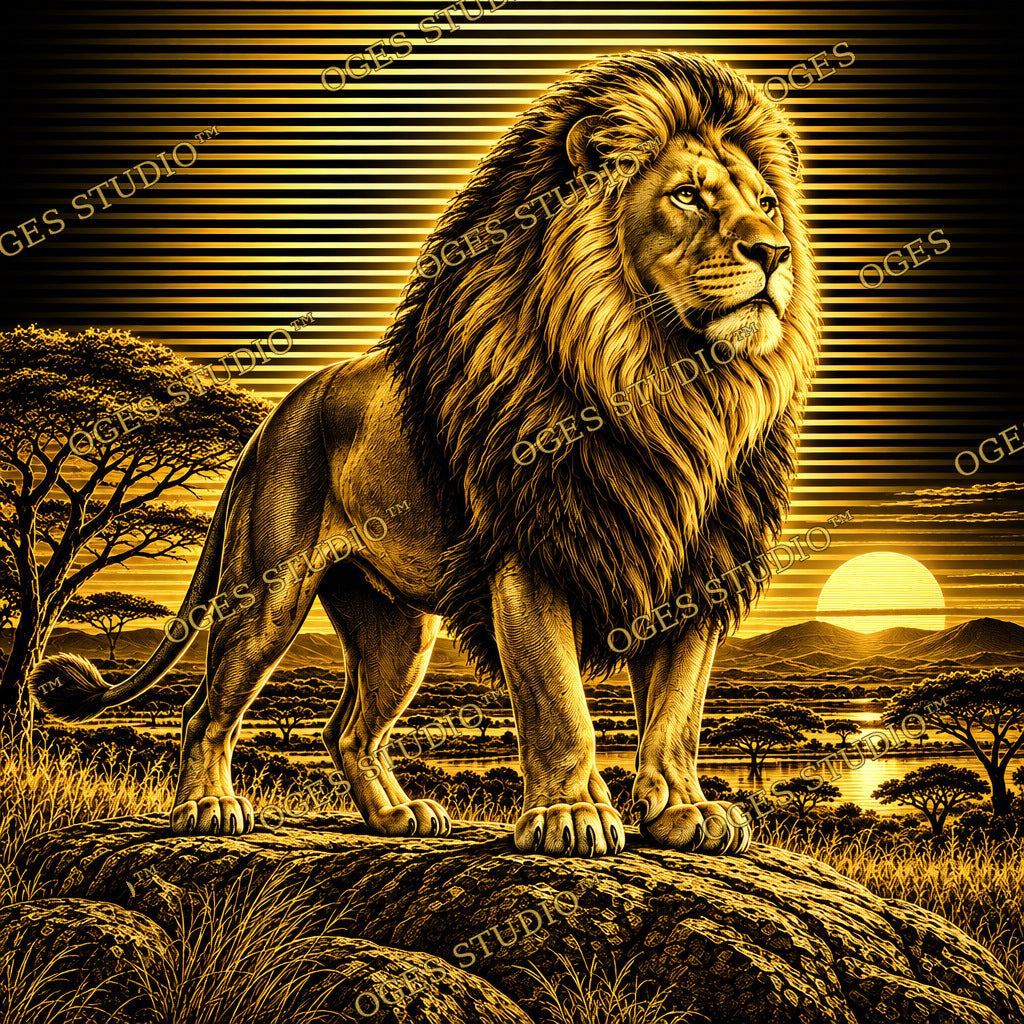 Golden Lion of the Savanna