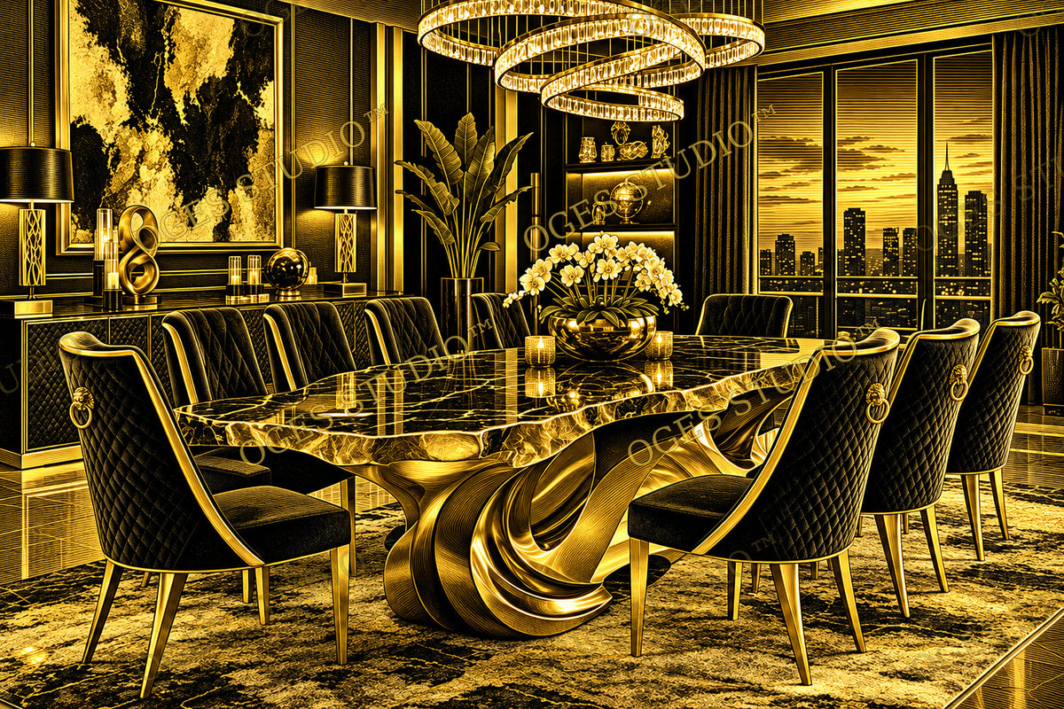 Golden Elegance — The Grand Dining Room