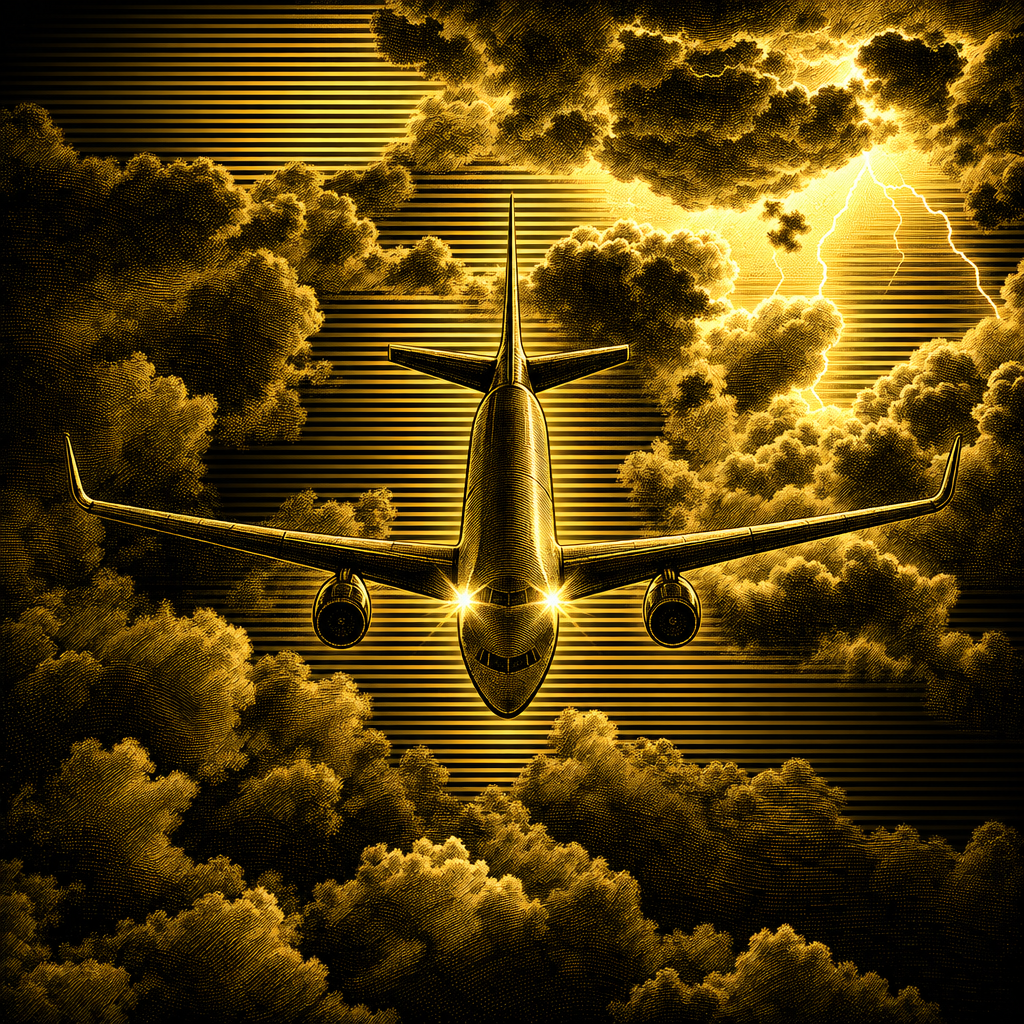 Storm Flight – OGES™ Gold Engraved Aviation Digital Wall Art